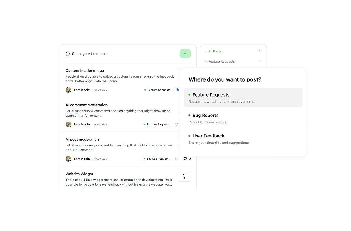 Organize feedback