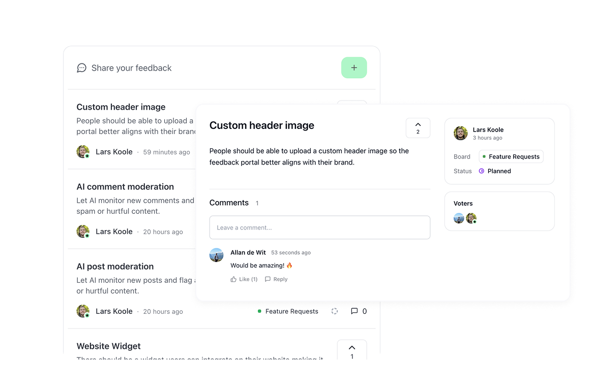 Collect feedback for your roadmap