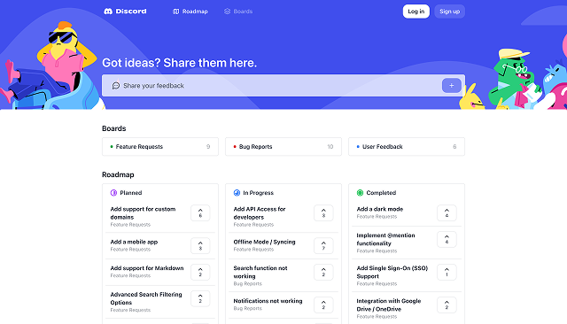 Discord feedback portal