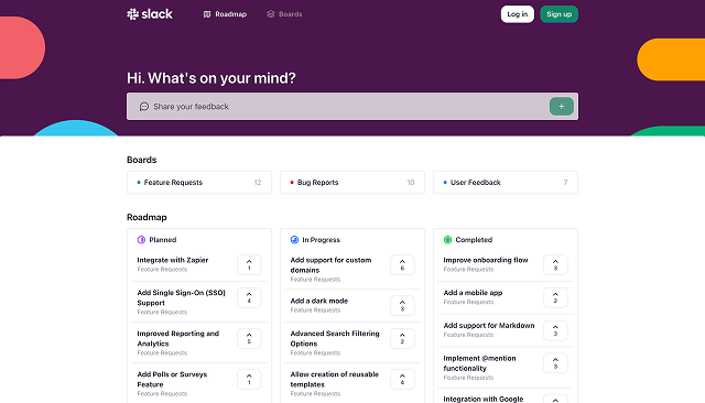 Slack feedback portal